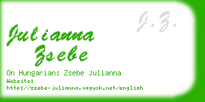 julianna zsebe business card